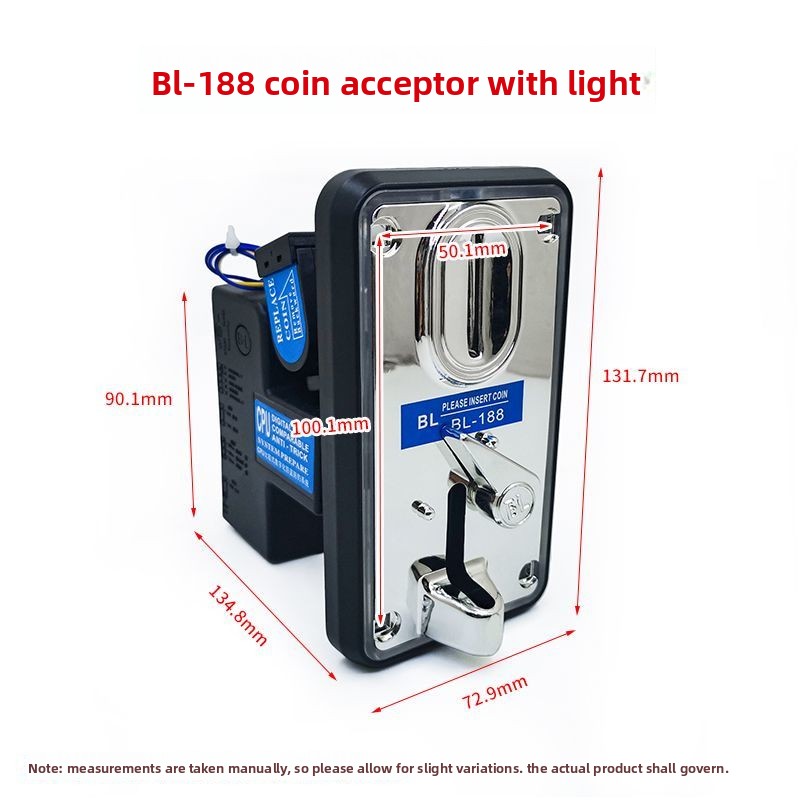 Coin Operated Kiddie Ride - BL188コインアクセプター、光式アンチジャムコイン認識機能付き、クレーンゲーム、アーケードゲーム、コイン式ゲーム用