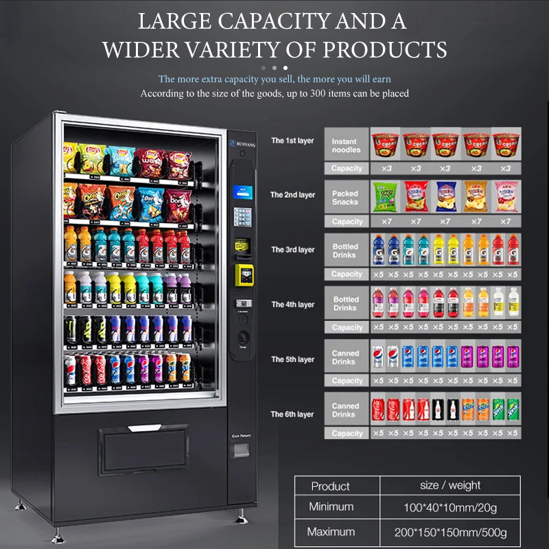 ホテルやオフィス向けの自動販売機、コイン・紙幣対応の自動セル - Commercial Vending Machine のレビューと価格