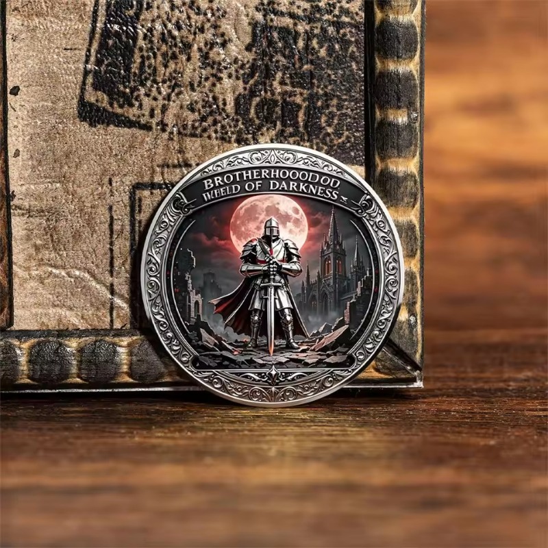 ダークブラザーダーク中世騎士団スカルチャレンジコイン銀メッキ - Token Coin Mechanism のレビューと価格