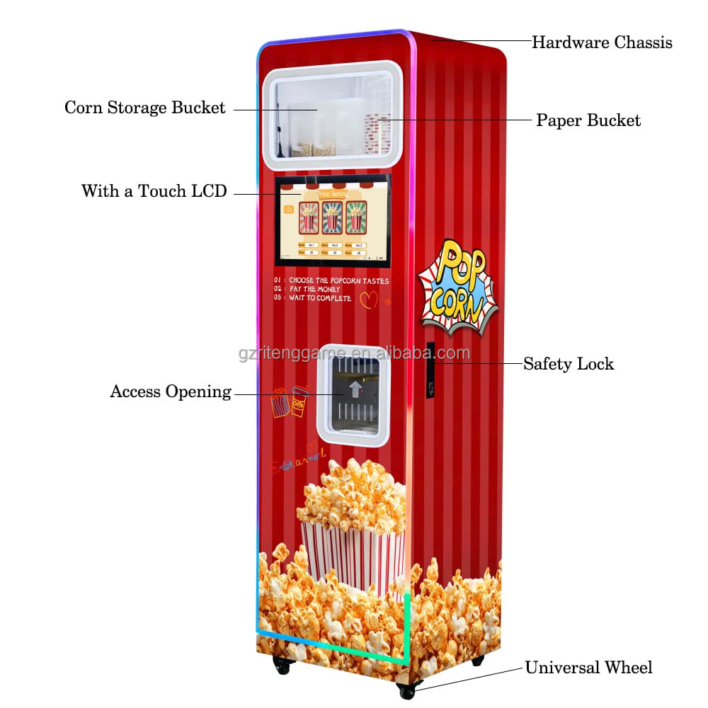 業務用カスタム商業ポップコーン製造販売機15.6インチタッチ - Popcorn Vending Machine のレビューと価格